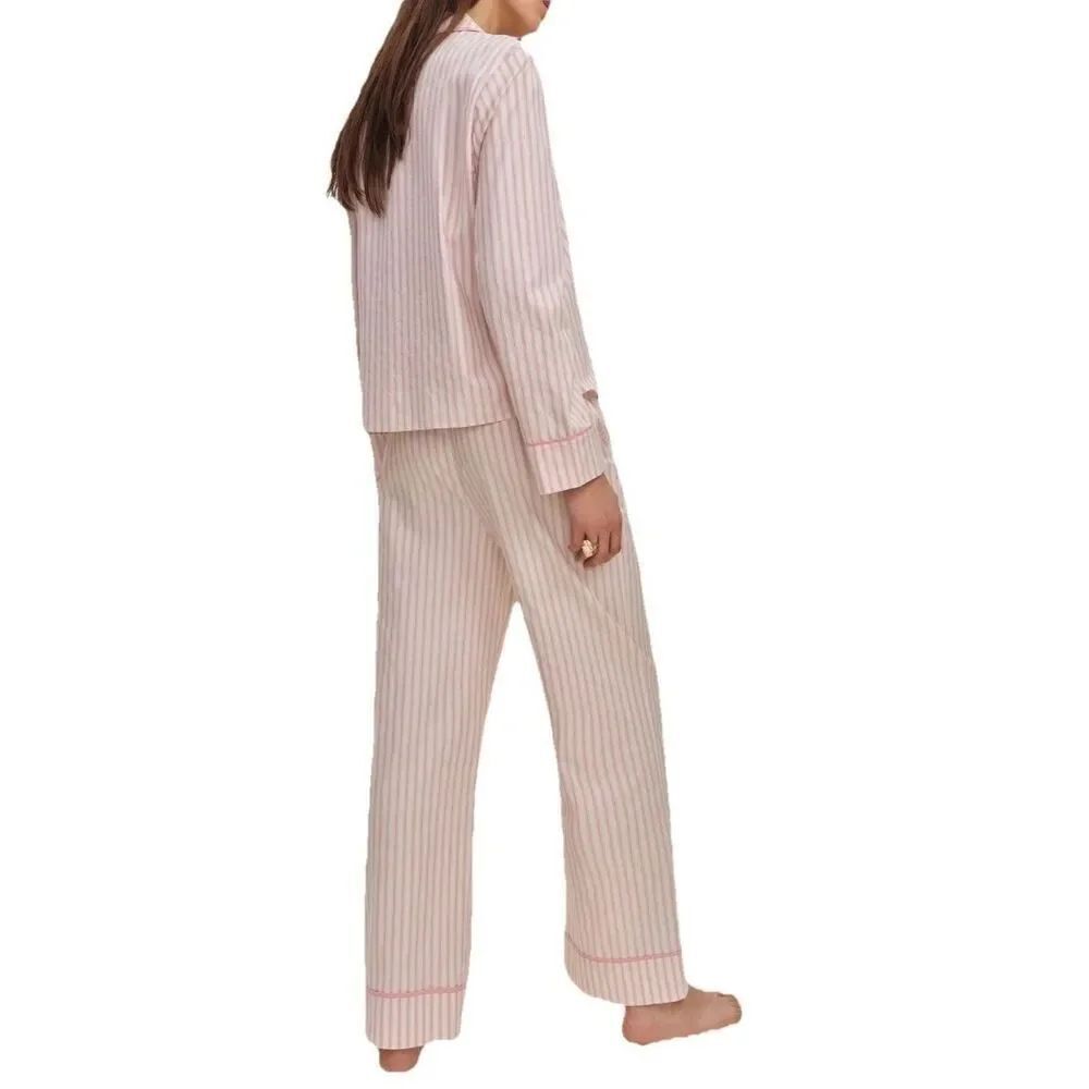 Reformation Coco Contrast Piping Stretch Organic Cotton Pajamas Size Large